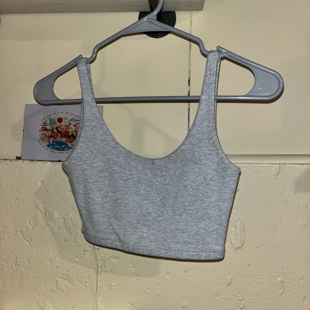 Gray Cropped Brandy Melville Tank Top